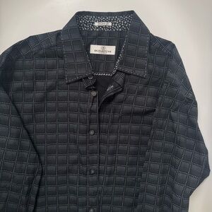 Bugatchi Black and Gray Button-Up Shirt